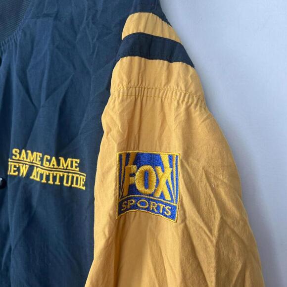 Vintage Fox Sports NFL Jacket XL Made in USA Game Sportswear LTD Blue Yellow - Picture 5 of 7